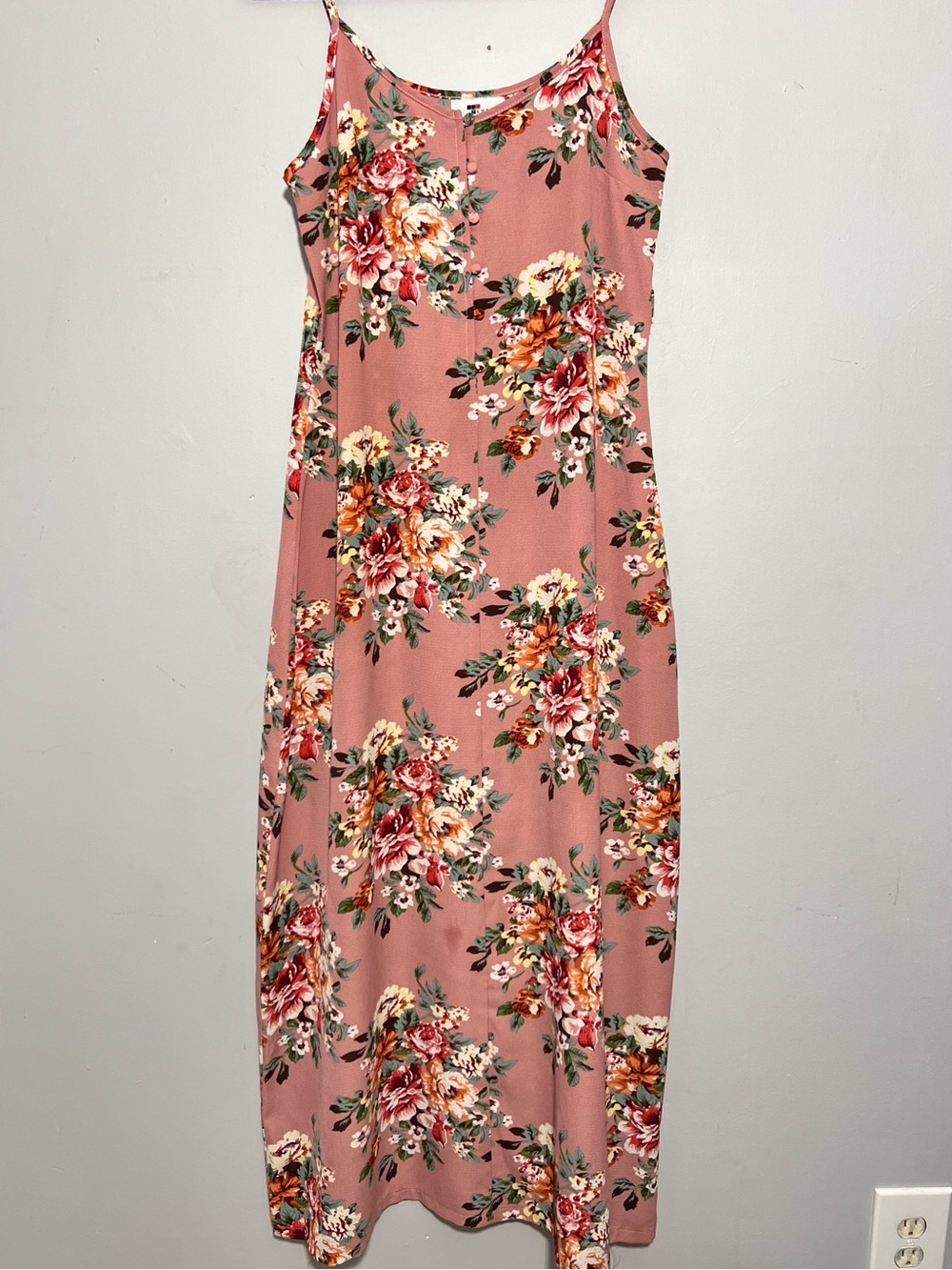 Sleeveless Floral Maxi Dress in Dusty Rose